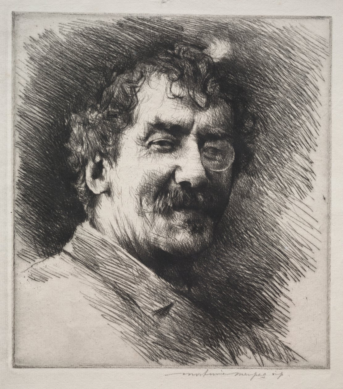 惠斯勒与白锁的肖像 作者 Mortimer Menpes