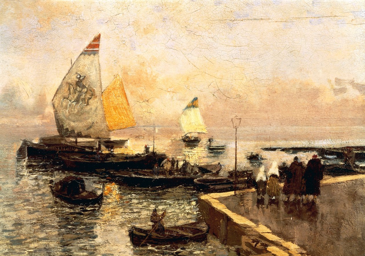 基奥吉亚的煤船》，作者莫斯-比安奇（1840-1904 年）。 作者 摩西·比安奇