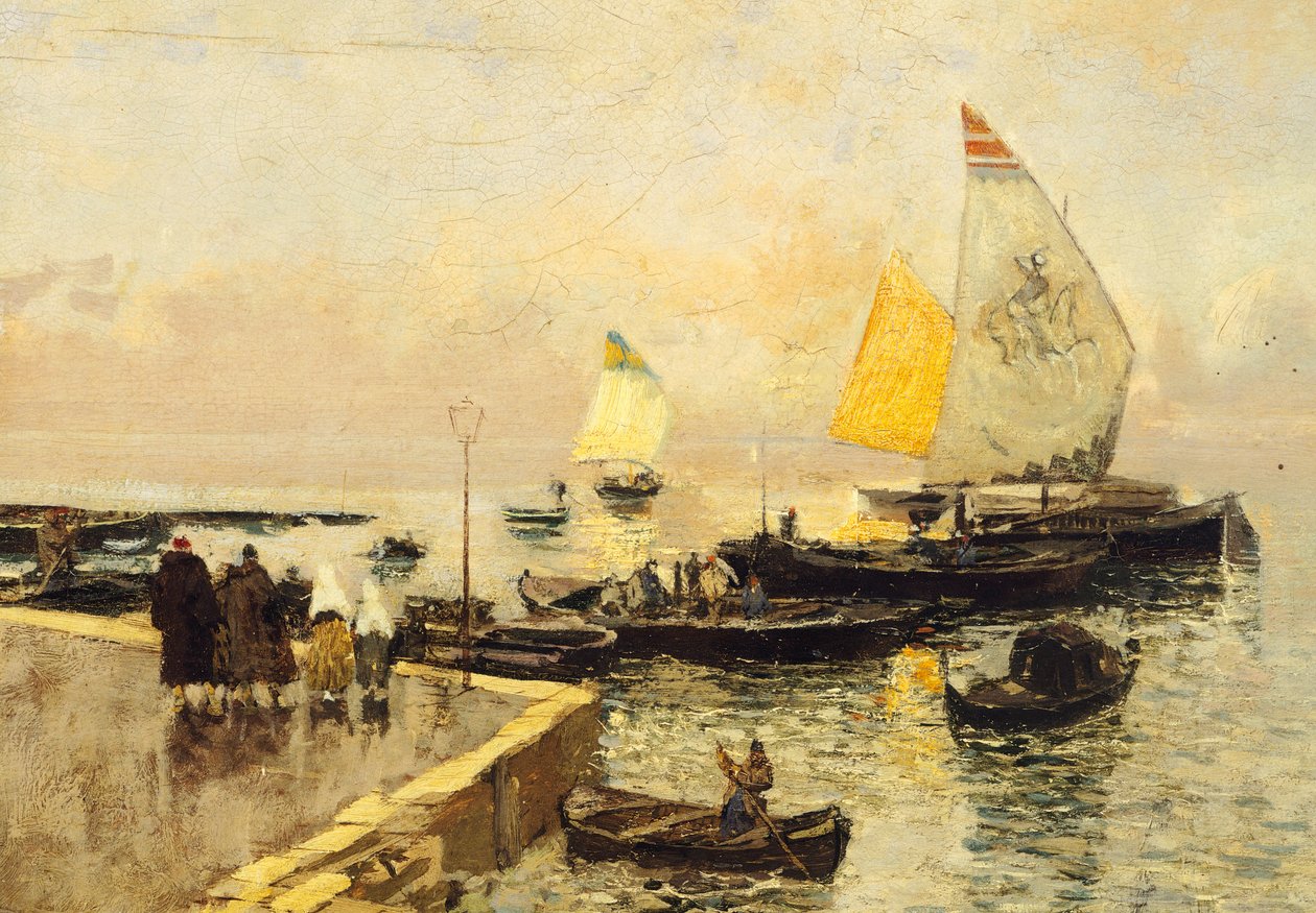 基奥吉亚的煤船》，作者莫斯-比安奇（1840-1904 年）。 作者 摩西·比安奇