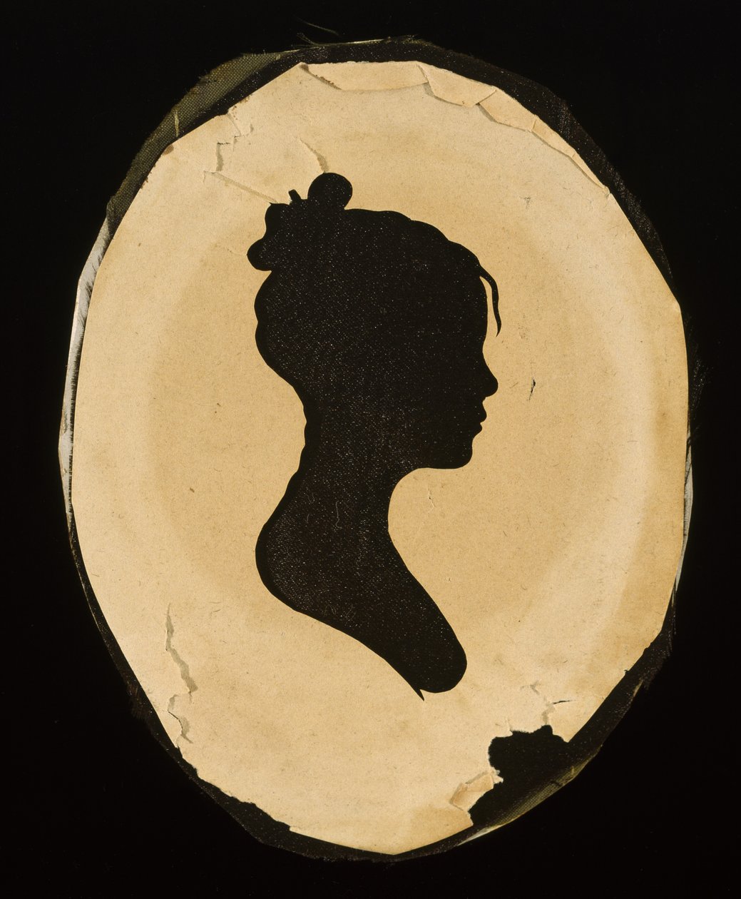 一个年轻女子的剪影，1802年后（用黑色墨水编织纸） 作者 摩西·威廉姆斯