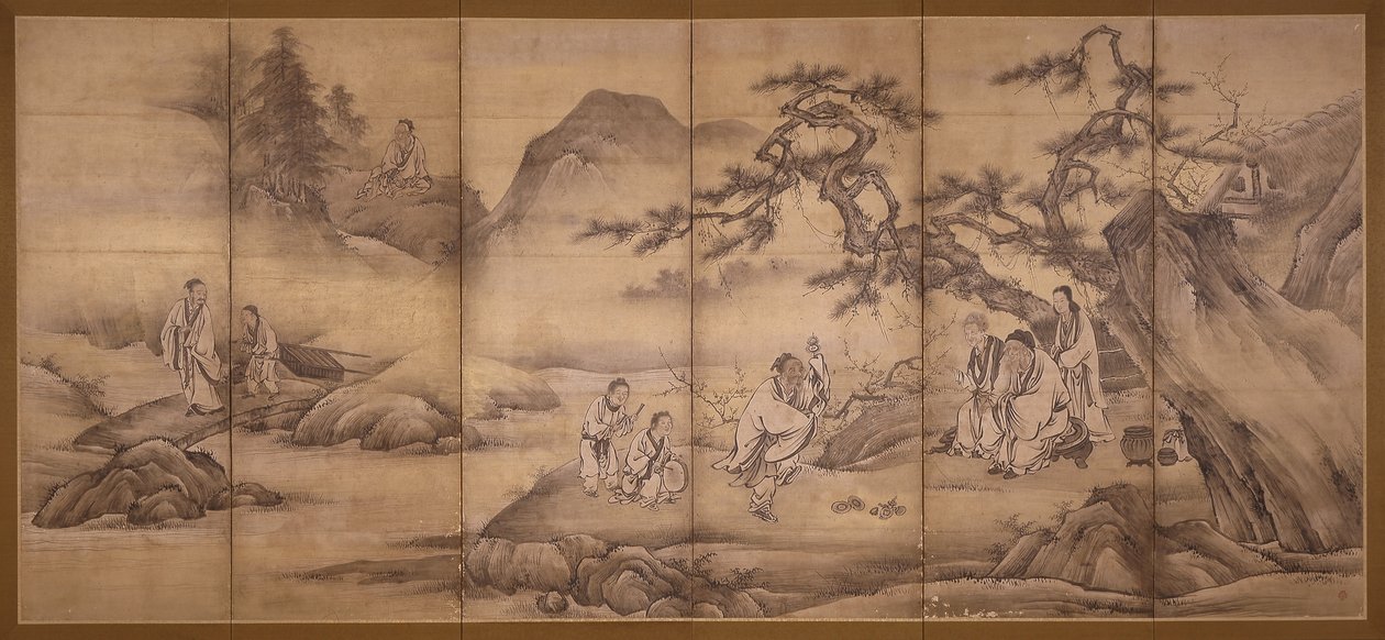 二十四孝景（水墨金颜料纸本） 作者 嘉纳元信