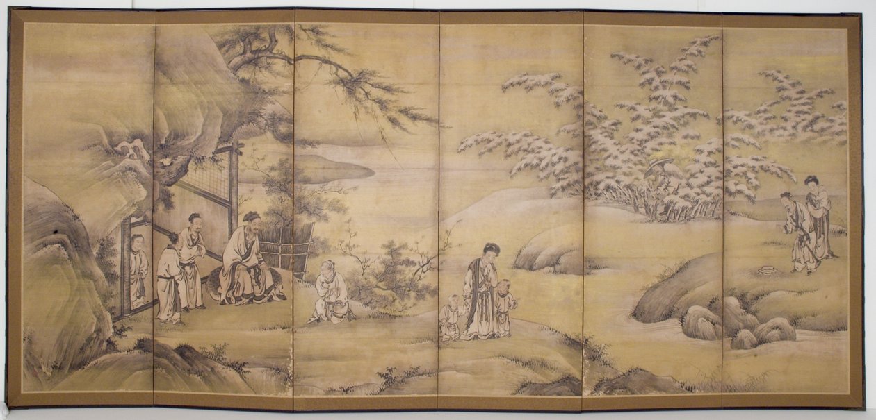 二十四孝景（水墨金颜料纸本） 作者 嘉纳元信
