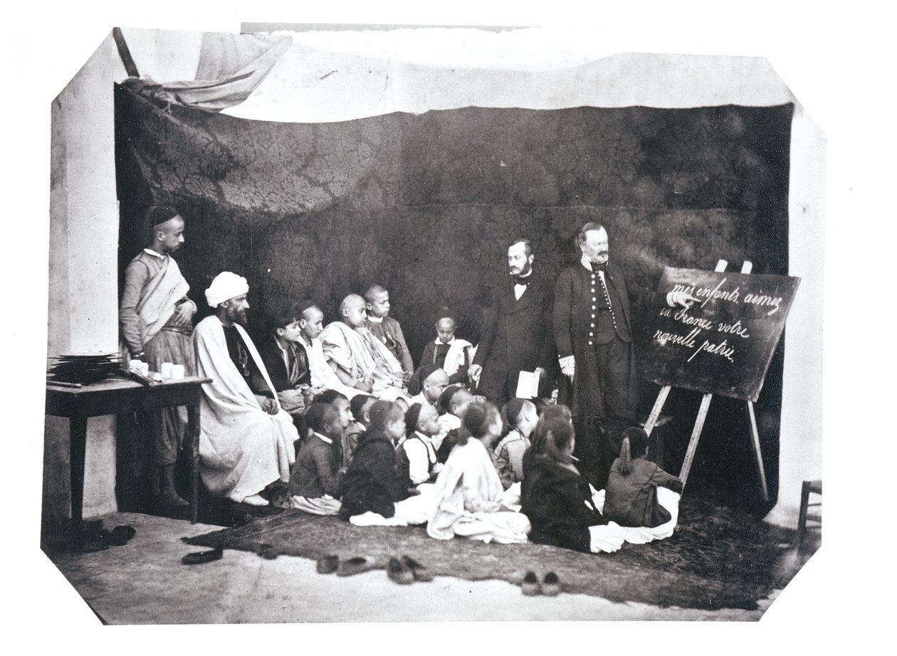 法国在阿尔及利亚的学校，1860 bw照片也参见438857 作者 红磨坊