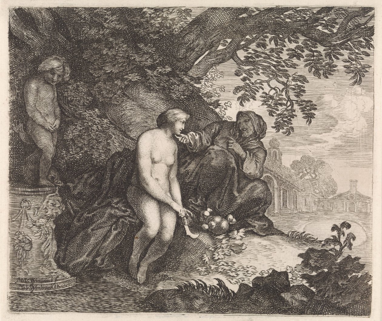 Vertumnus 试图引诱 Pomona 作者 莫伊塞斯·范·韦滕布鲁克