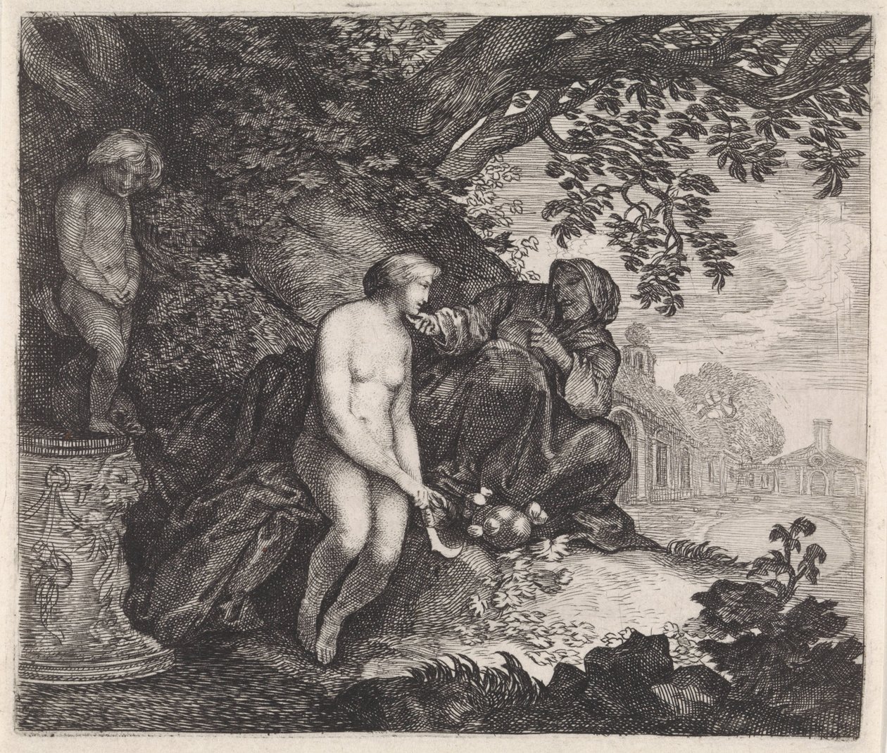 Vertumnus 试图引诱 Pomona 作者 莫伊塞斯·范·韦滕布鲁克