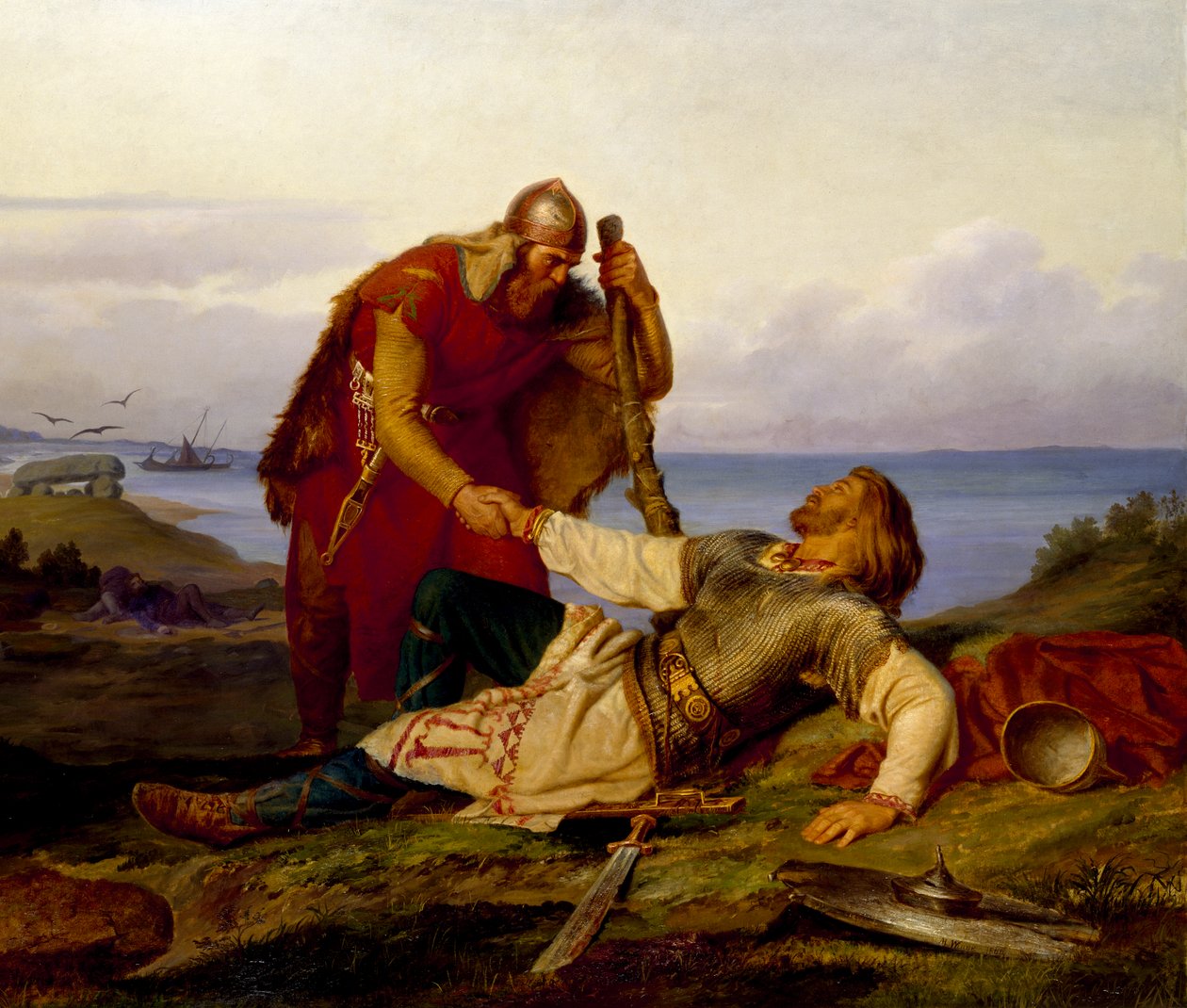 哈尔玛在萨姆索战役后向厄尔瓦-奥德尔告别，1866年。 作者 MårtenEskil Winge