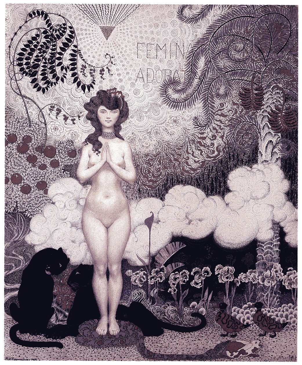 被爱和崇拜的女性 Femina adorata, 1907年 作者 姆斯季斯拉夫·弗拉基米罗维奇·法马科夫斯基