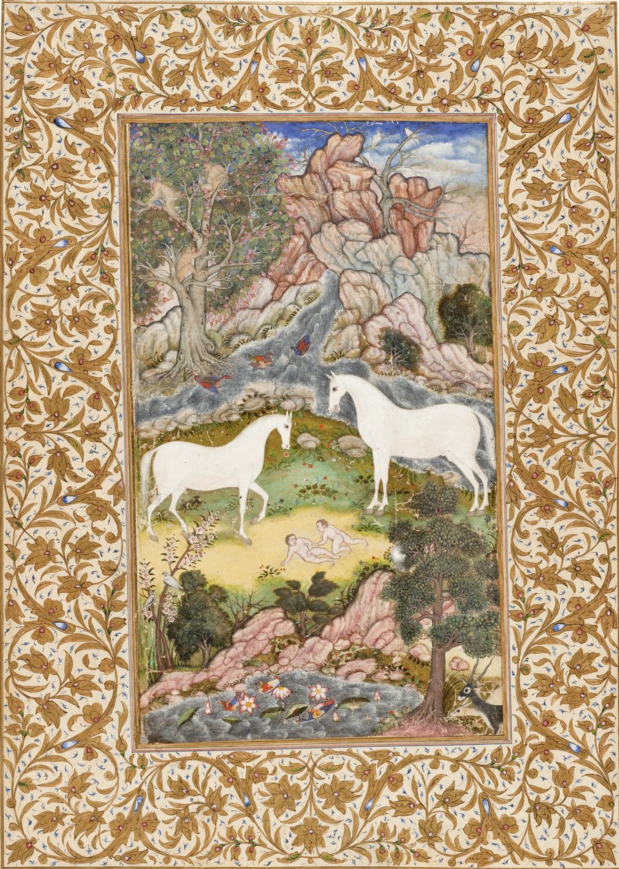 天体双胞胎的诞生，1585-90 作者 莫卧儿学校