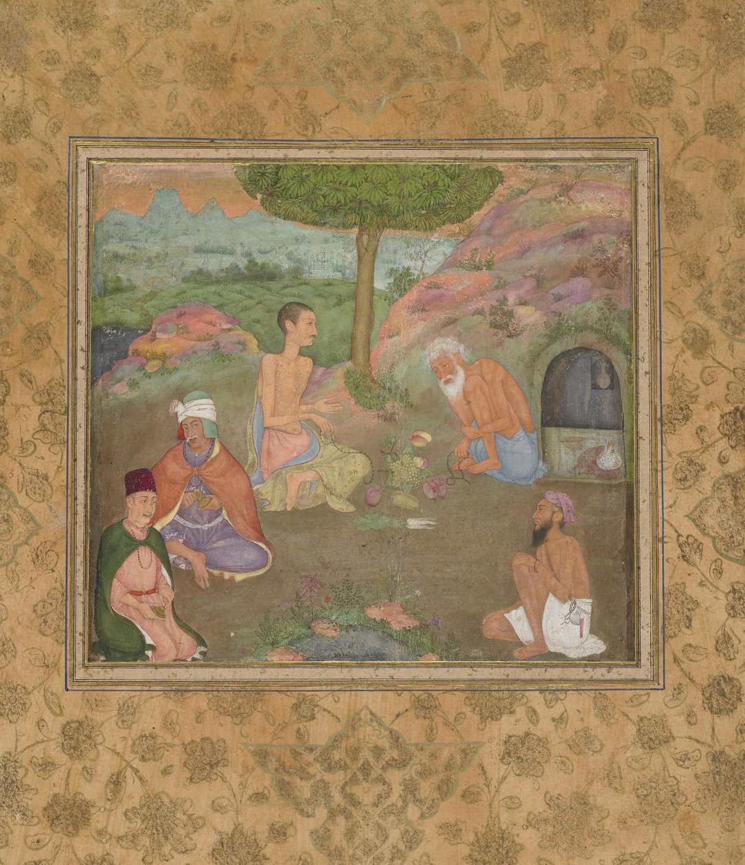 五个圣人，独立的手稿对开，c.1670 作者 莫卧儿学校