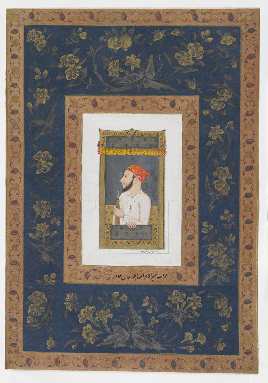 Nawab Amir al-Umara Zabita Khan，独立专辑对开，画作，1770 作者 莫卧儿学校