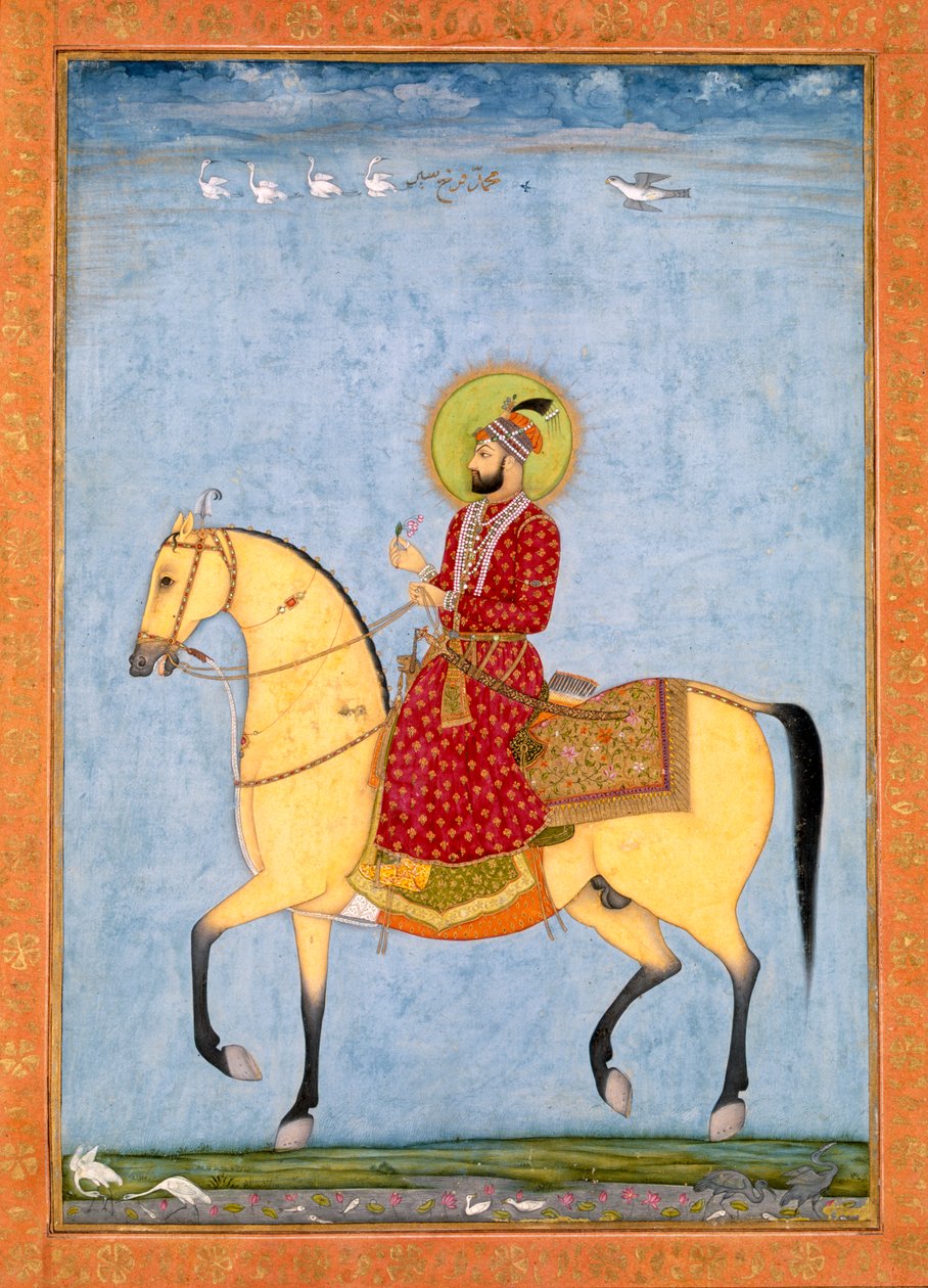 莫卧儿皇帝Farrukhsiyar（1683-1719）（r.1713-19），来自大克莱夫专辑 作者 莫卧儿学校