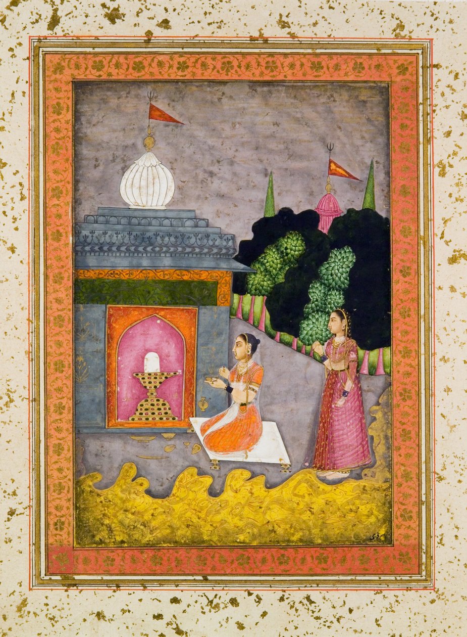 Bhairavi Ragini，1760（纸上的油漆和黄金） 作者 莫卧儿学校