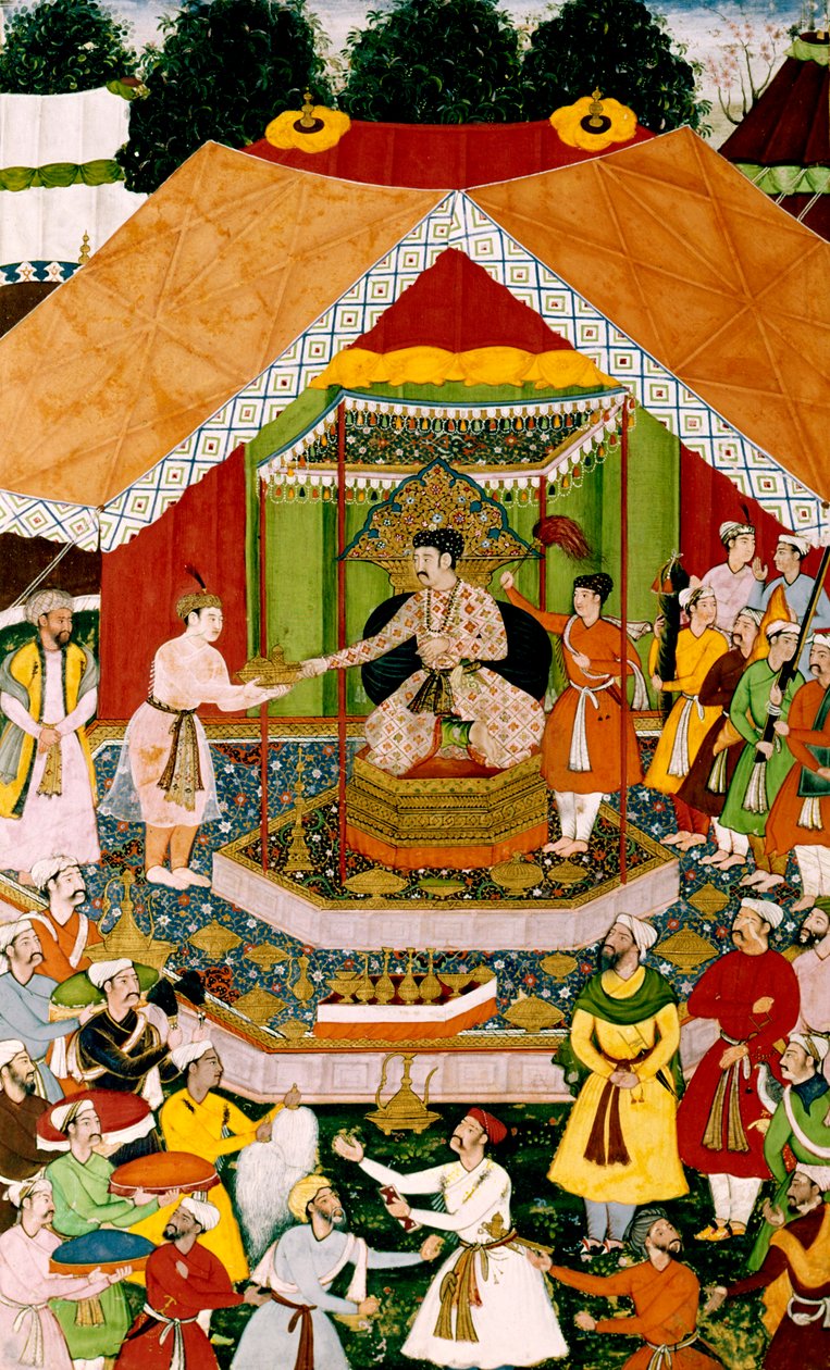 1590-95年在Dipalpur的Akbar和Azim Khan 作者 莫卧儿学校