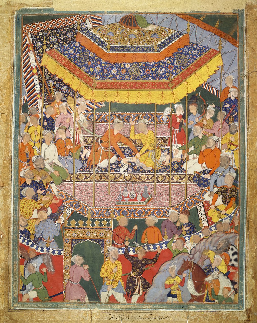 Alamshah与Qubad交谈，来自Hamza Nama的插图，c.1555-57（棉花上的bodycolour） 作者 莫卧儿学校