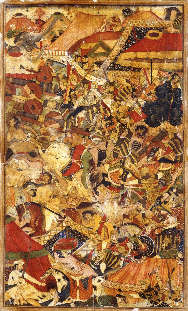战斗场景c。 1590 作者 莫卧儿学校