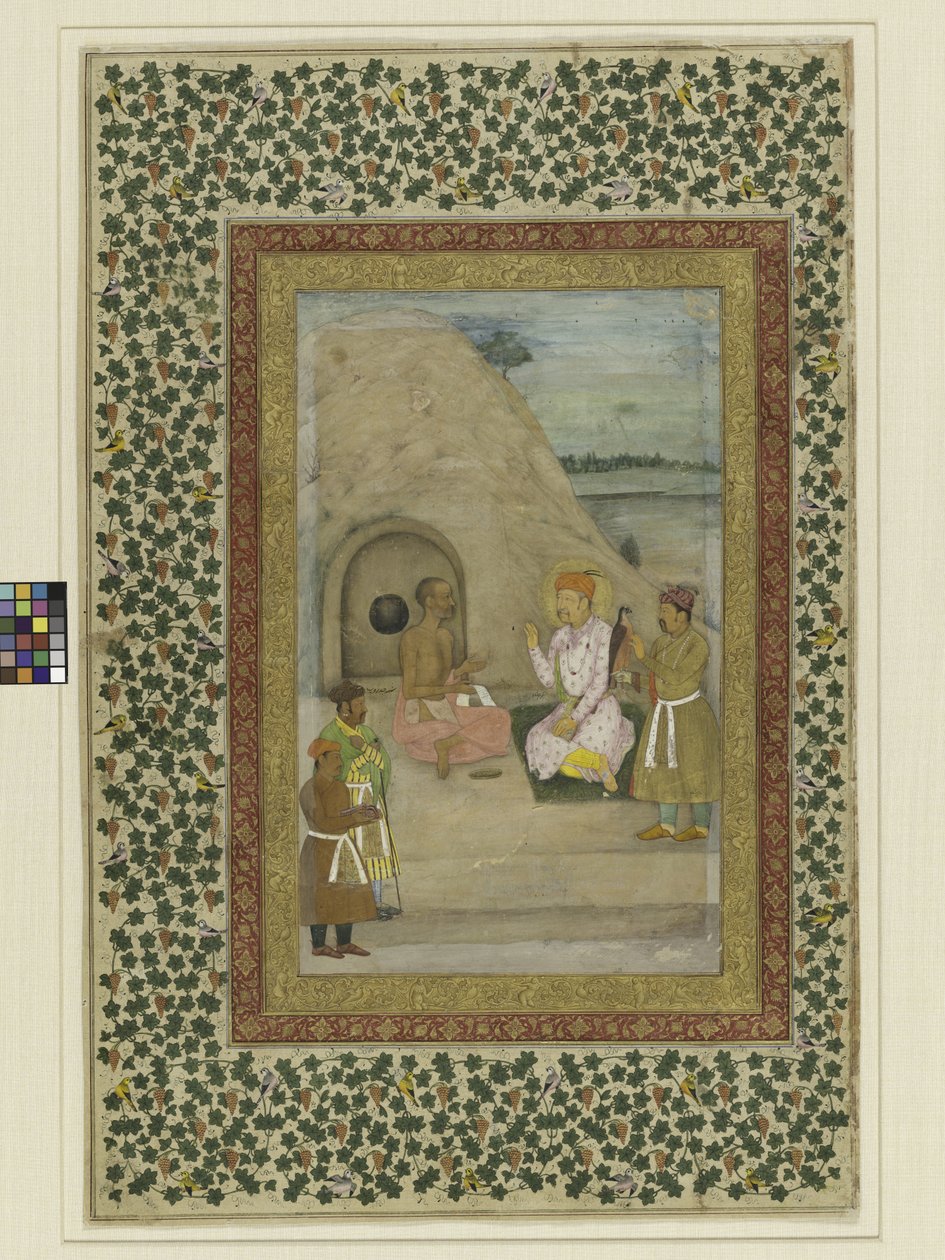阿格巴（Akbar）皇帝和戈萨因·贾德鲁普（Gosain Jadrup），圣彼得堡Muraqqa的对开本，约1625-30年 作者 莫卧儿学校