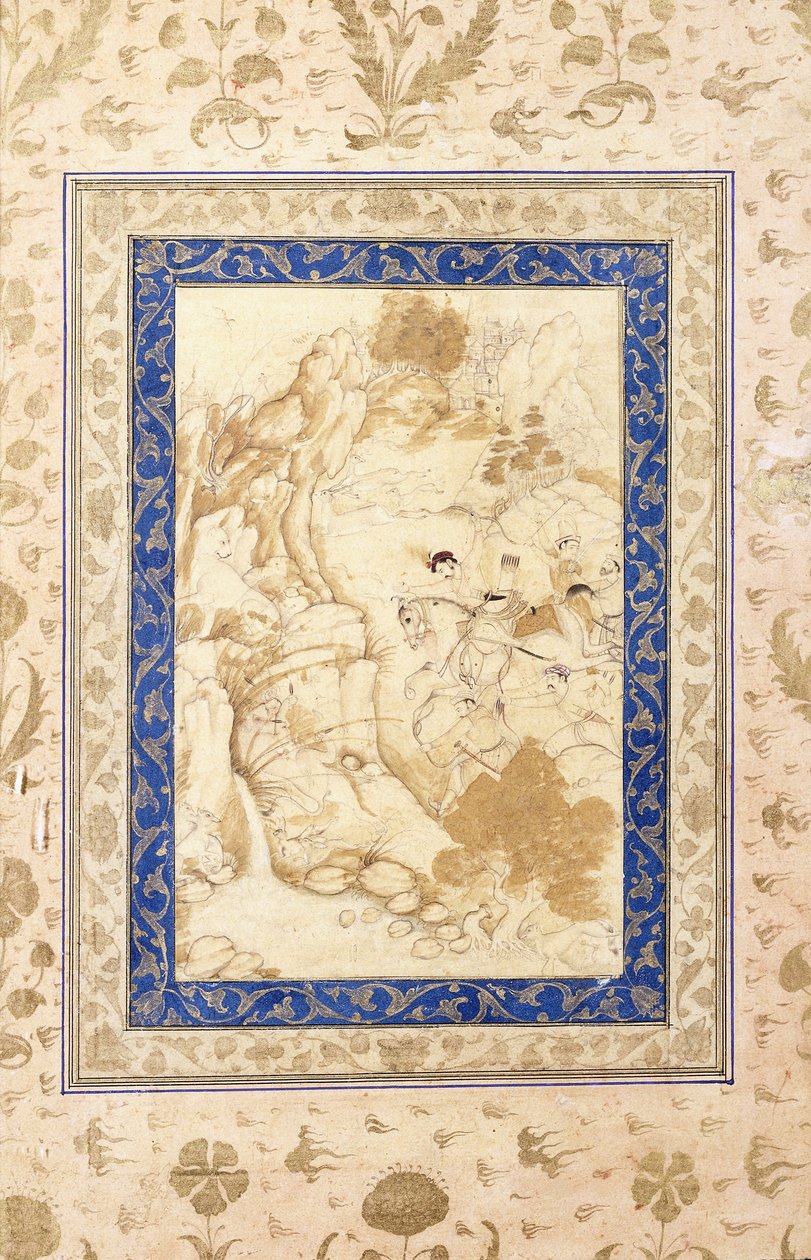 狩猎现场，c。 1660-80 作者 莫卧儿学校
