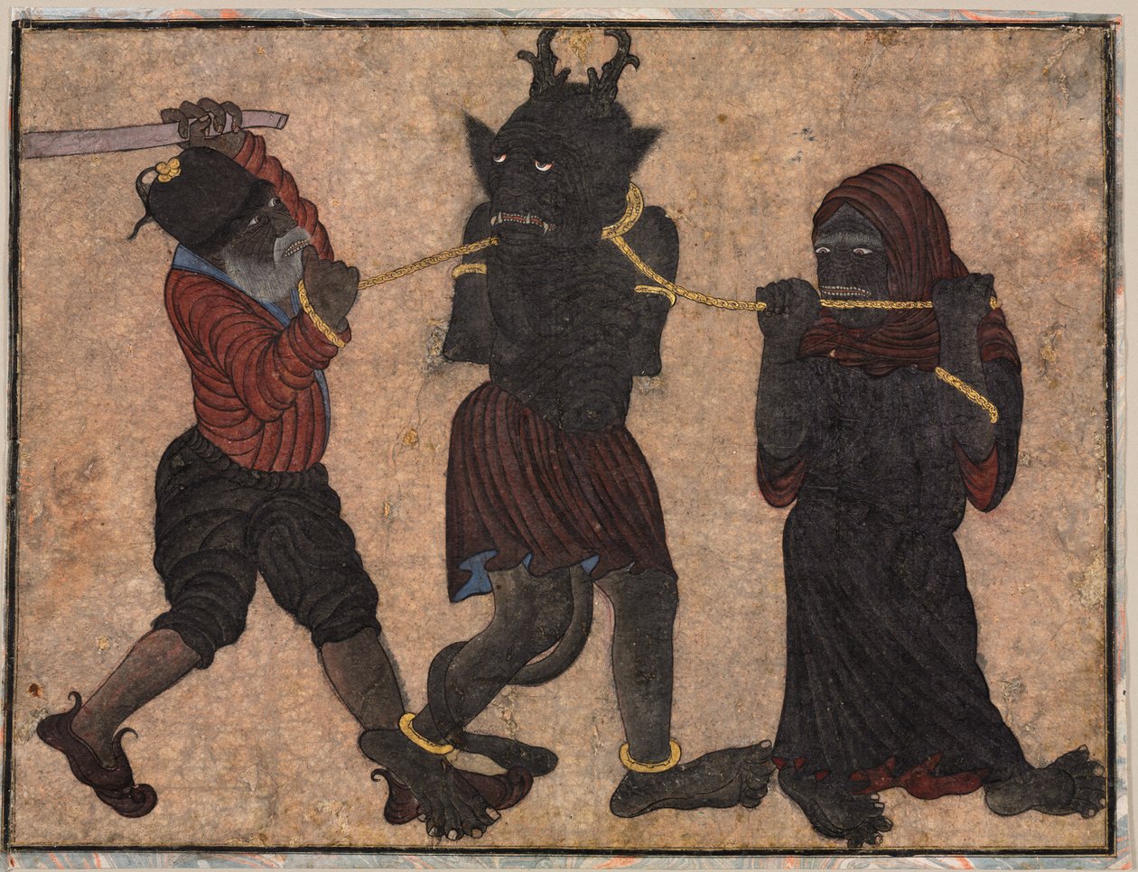 戴着镣铐的恶魔，约1453年。 作者 穆罕默德·西亚·卡拉姆