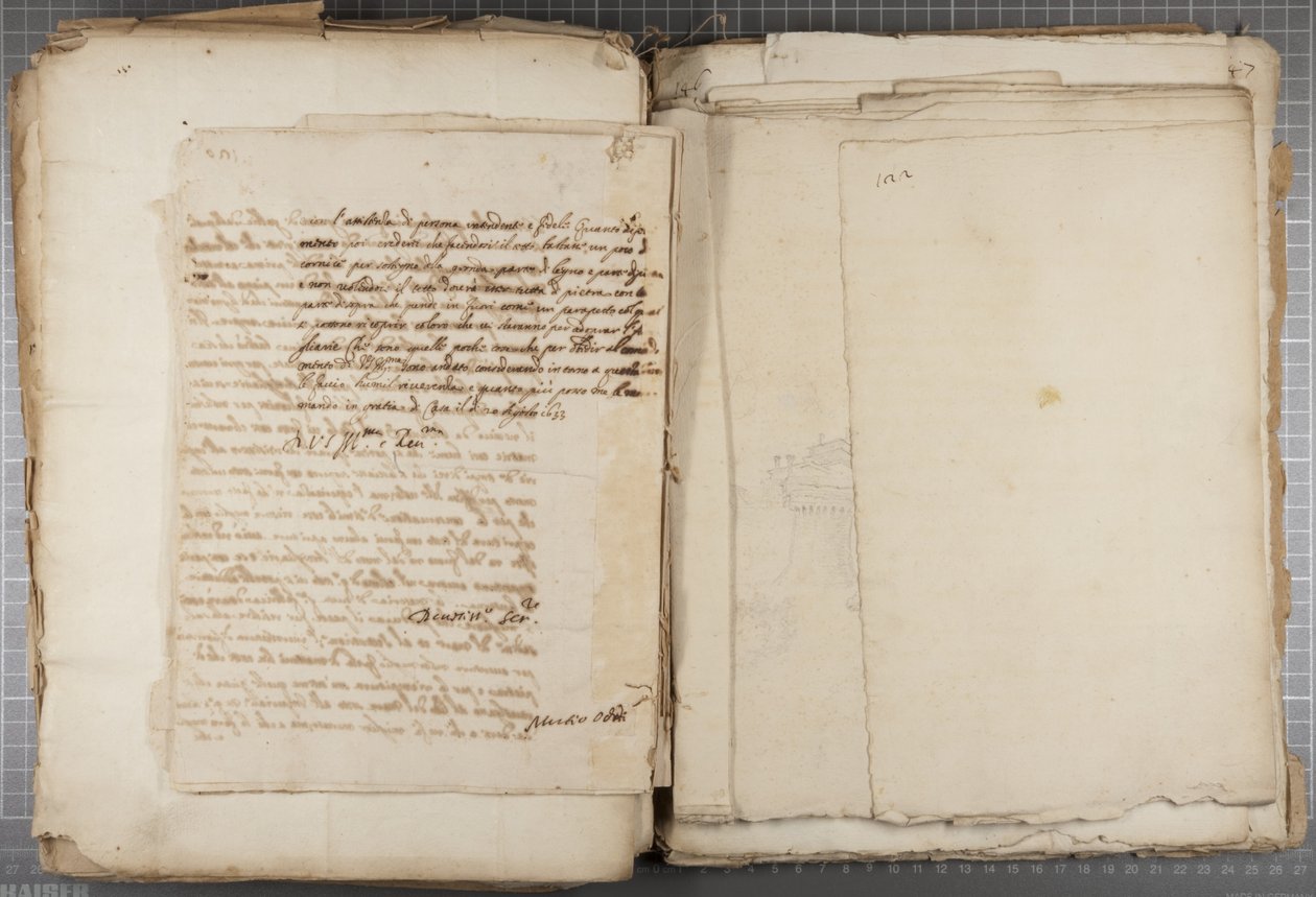 乌尔比诺和其他人的Mutio Oddi的绘画作品集，p120，verso，c.1635-40（纸和笔在装订卷上的墨水） 作者 穆齐奥·奥迪