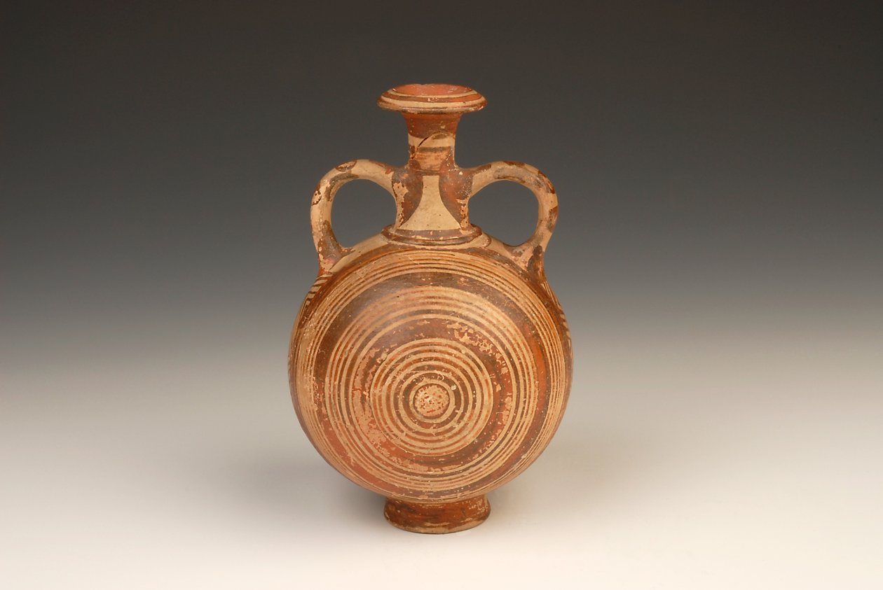Aryballos Pilgrim Flask 1400-1370 BC赤土陶器 作者 迈锡尼人