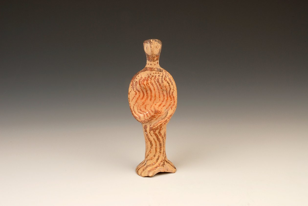 一个女人的图，c.1400-1370 BC赤土陶器 作者 迈锡尼人