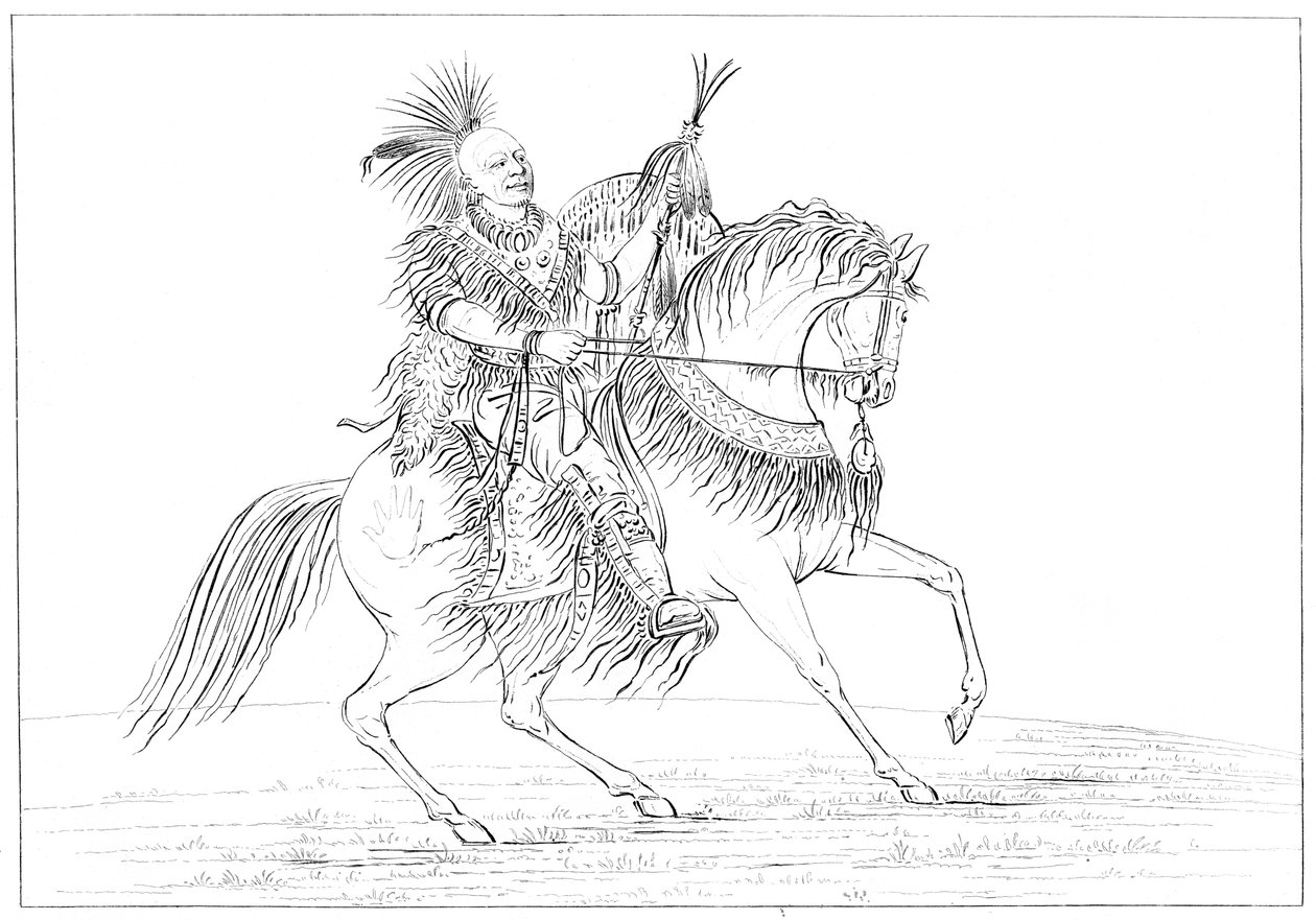 骑马的Keokuk，密西西比州上洛克岛，1841年。 作者 迈尔斯公司