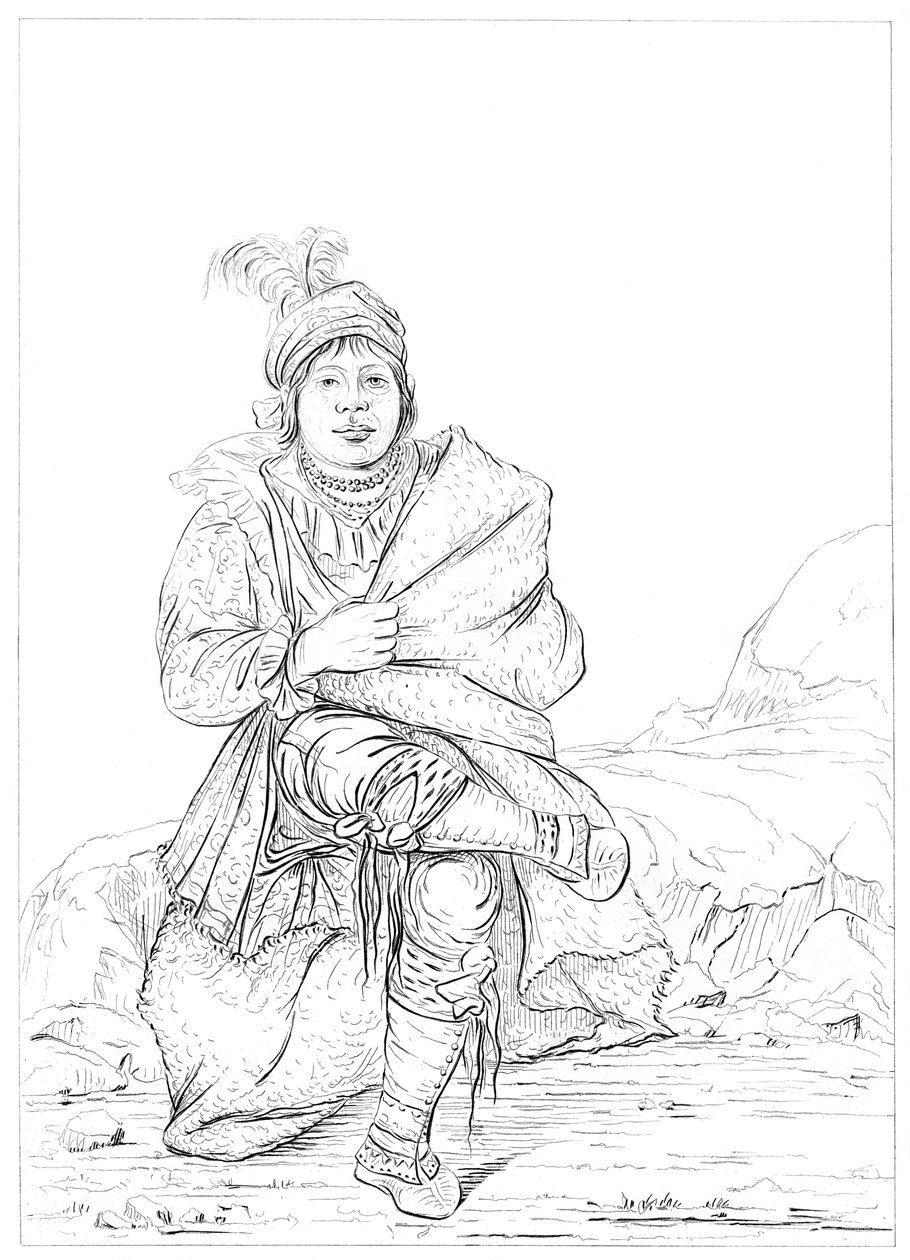印第安人，西北边境，1841年。 作者 迈尔斯公司