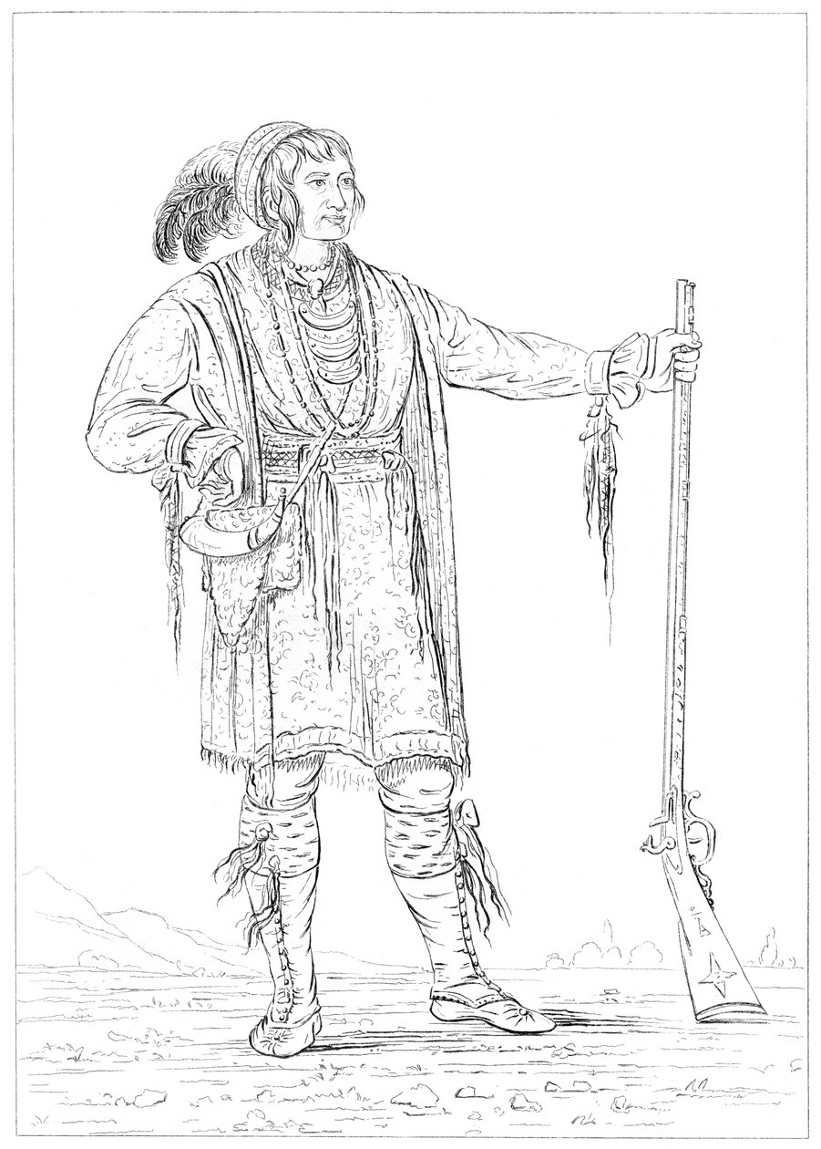 Osceola，佛罗里达战争的战俘，南卡罗来纳州莫尔特里堡，1841年。 作者 迈尔斯公司