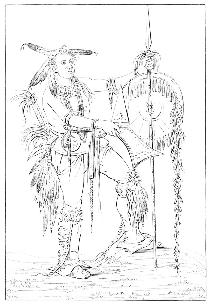 Sac或Fox勇敢者，密西西比州上洛克岛，1841年。 作者 迈尔斯公司