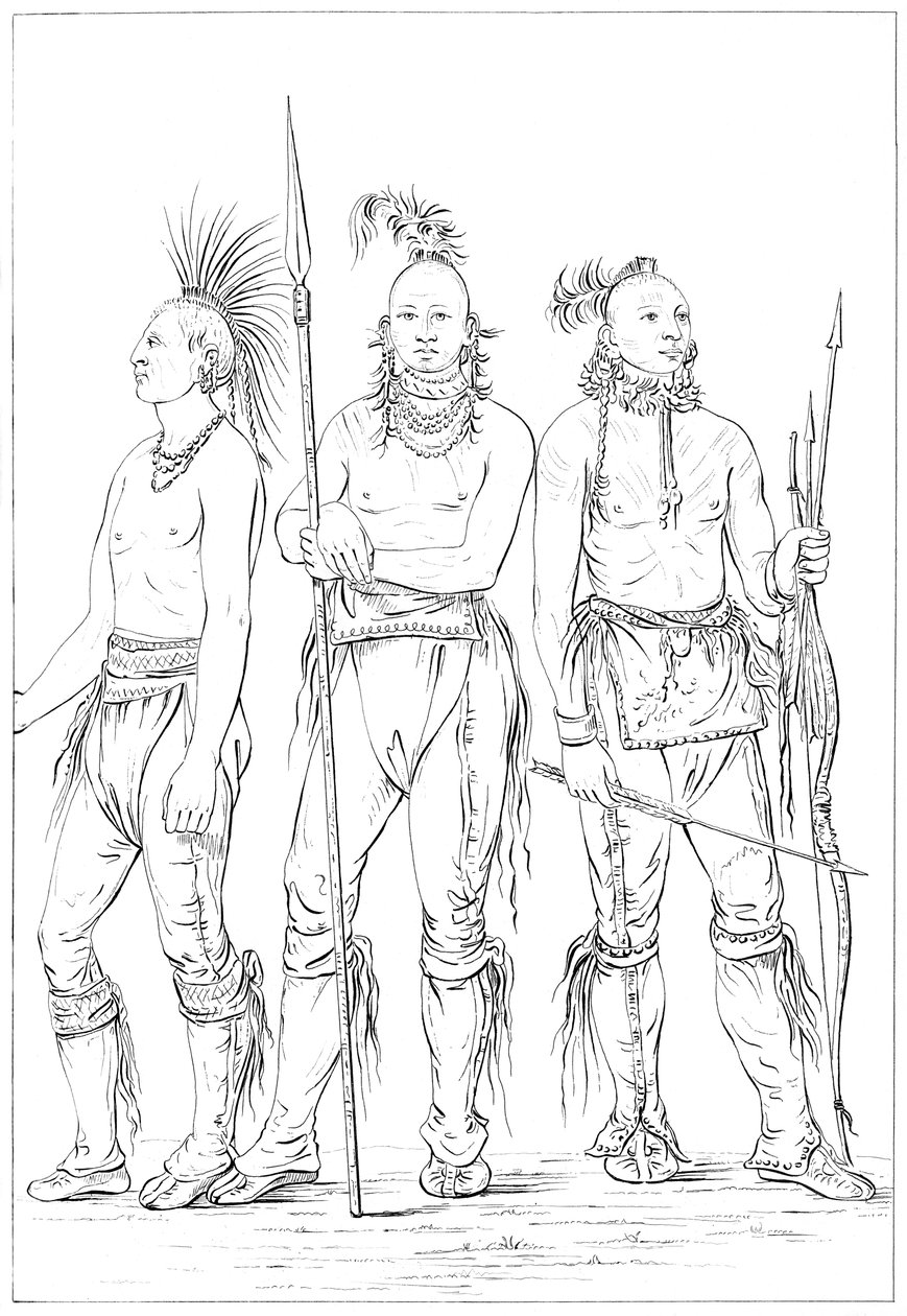 欧塞奇（Osage）三勇者，1841年。 作者 迈尔斯公司