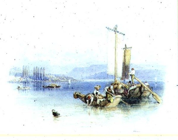 意大利科莫湖（水彩画） 作者 迈尔斯·比克·福斯特