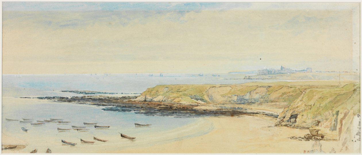 来自Cullercoats的Tynemouth（bodycolour） 作者 迈尔斯·比克·福斯特