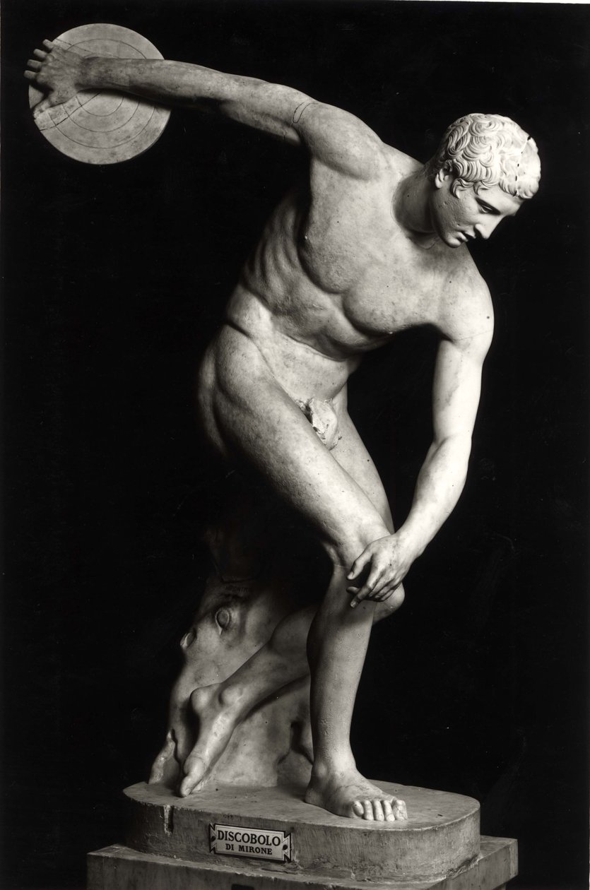 Discobolus，青铜原件的副本 作者 迈伦