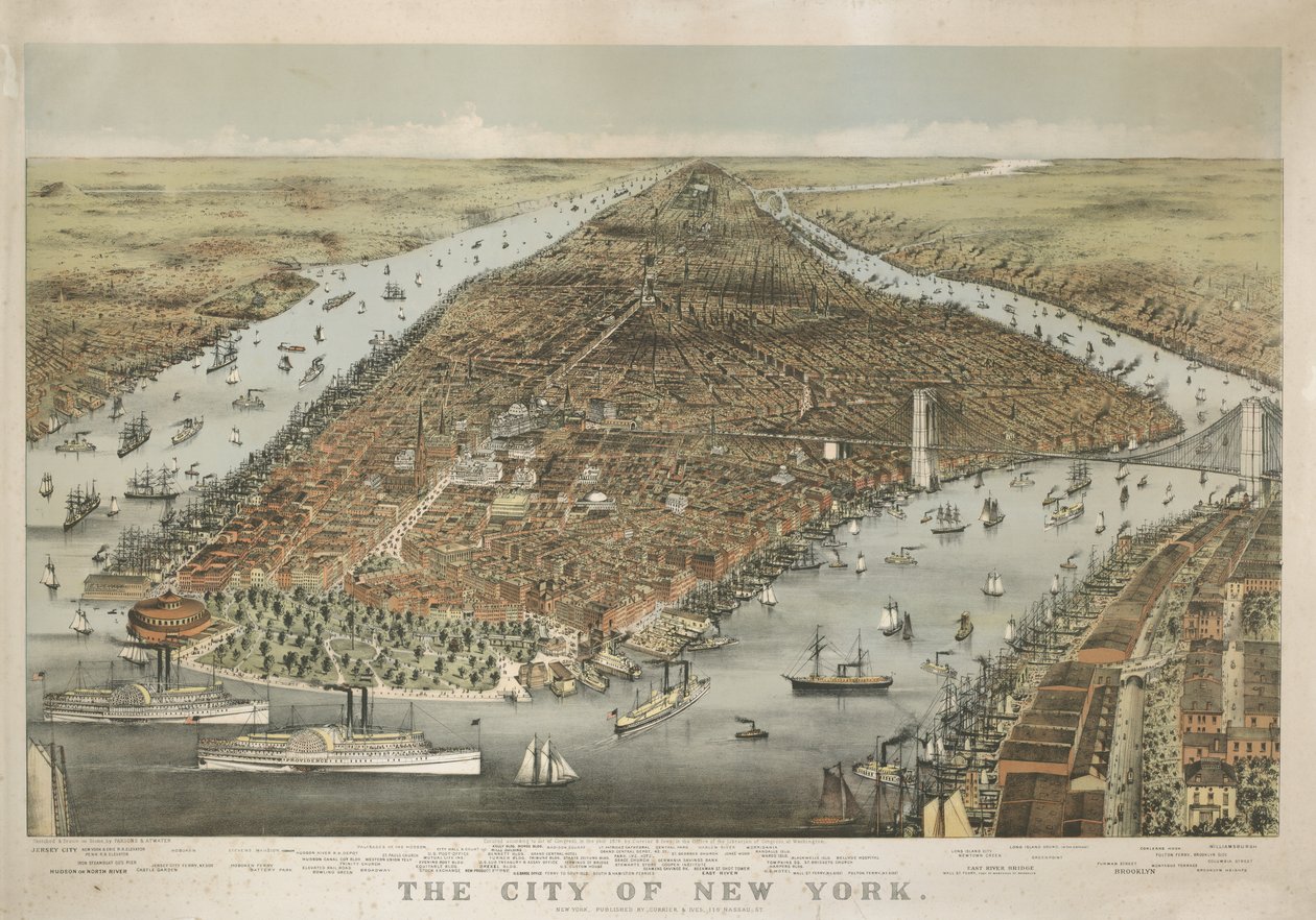 纽约市，1876年 作者 纳撒尼尔·卡里尔（Nathaniel Currier）