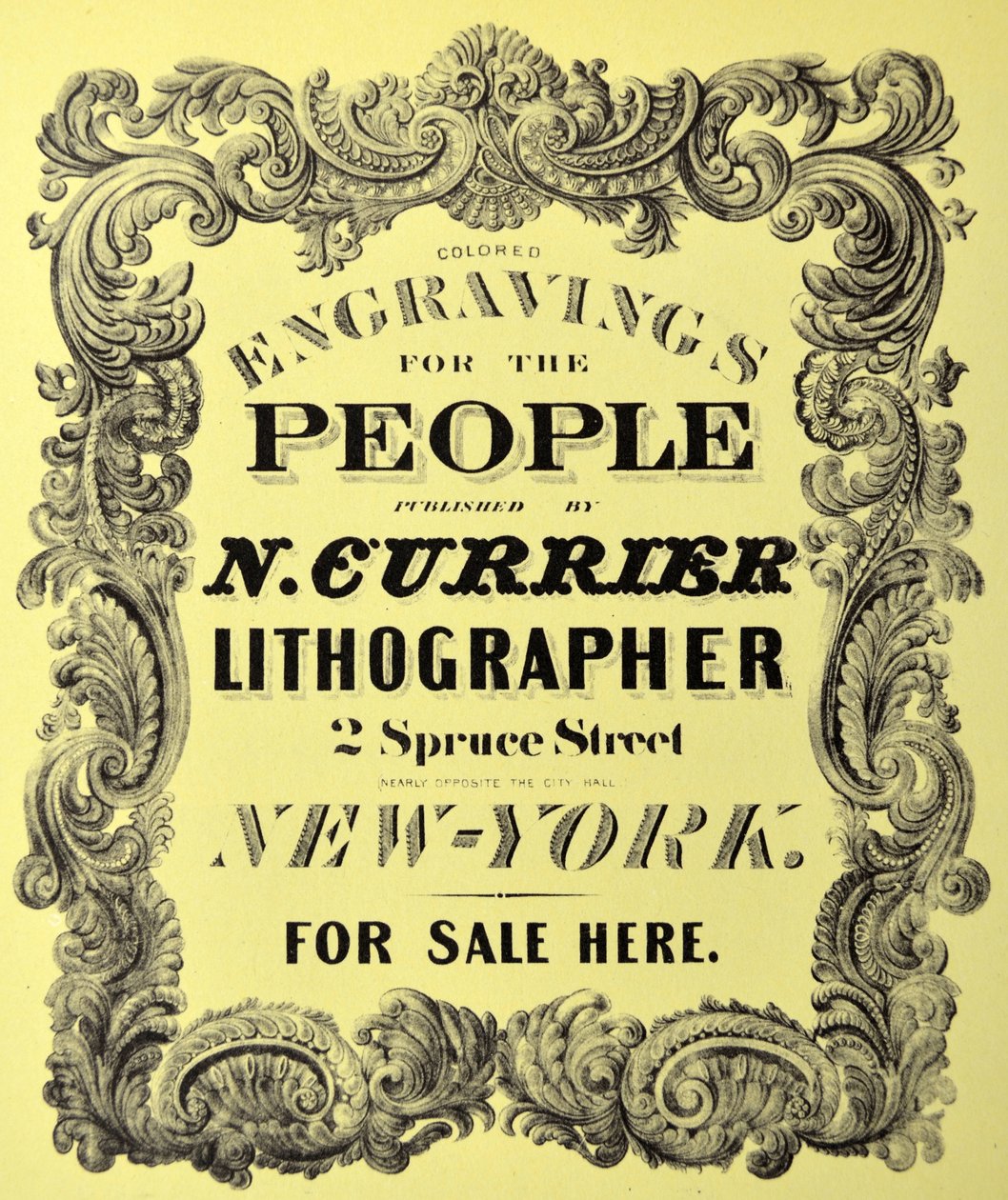 Currier＆Ives插图19世纪。标题页的书签：为人们的彩色雕刻 作者 N. and Ives，JM库里尔
