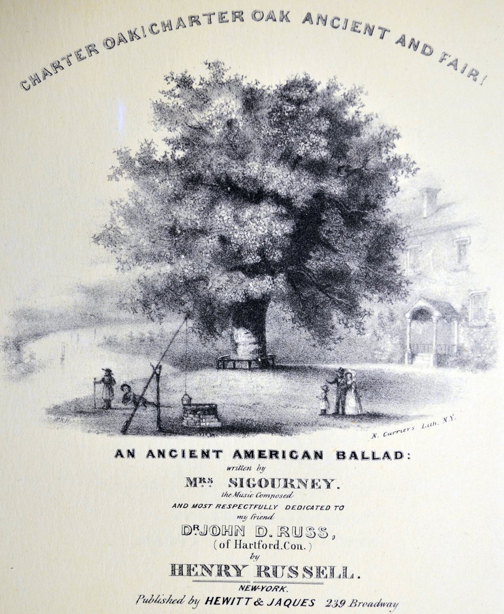 Currier＆Ives插图19世纪。 Charter Oak！宪章橡木古老和公平 作者 N. and Ives，JM库里尔