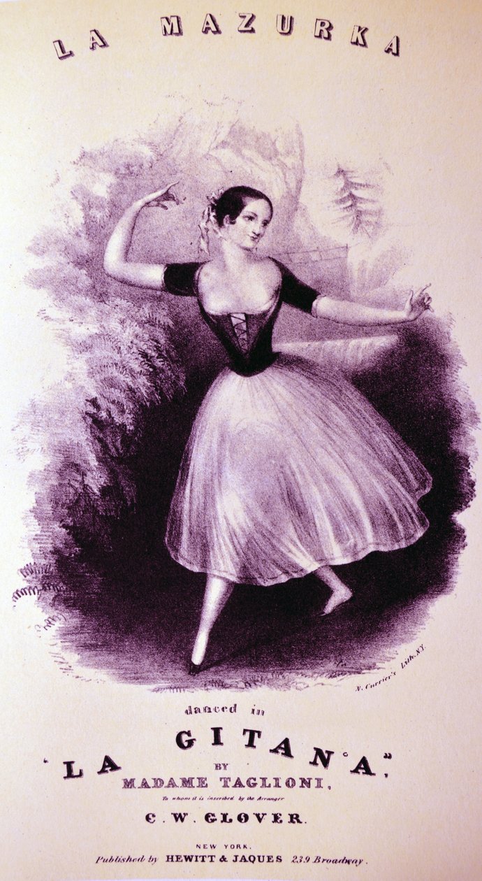 Currier＆Ives插图19世纪。 La Mazurka 作者 N. and Ives，JM库里尔