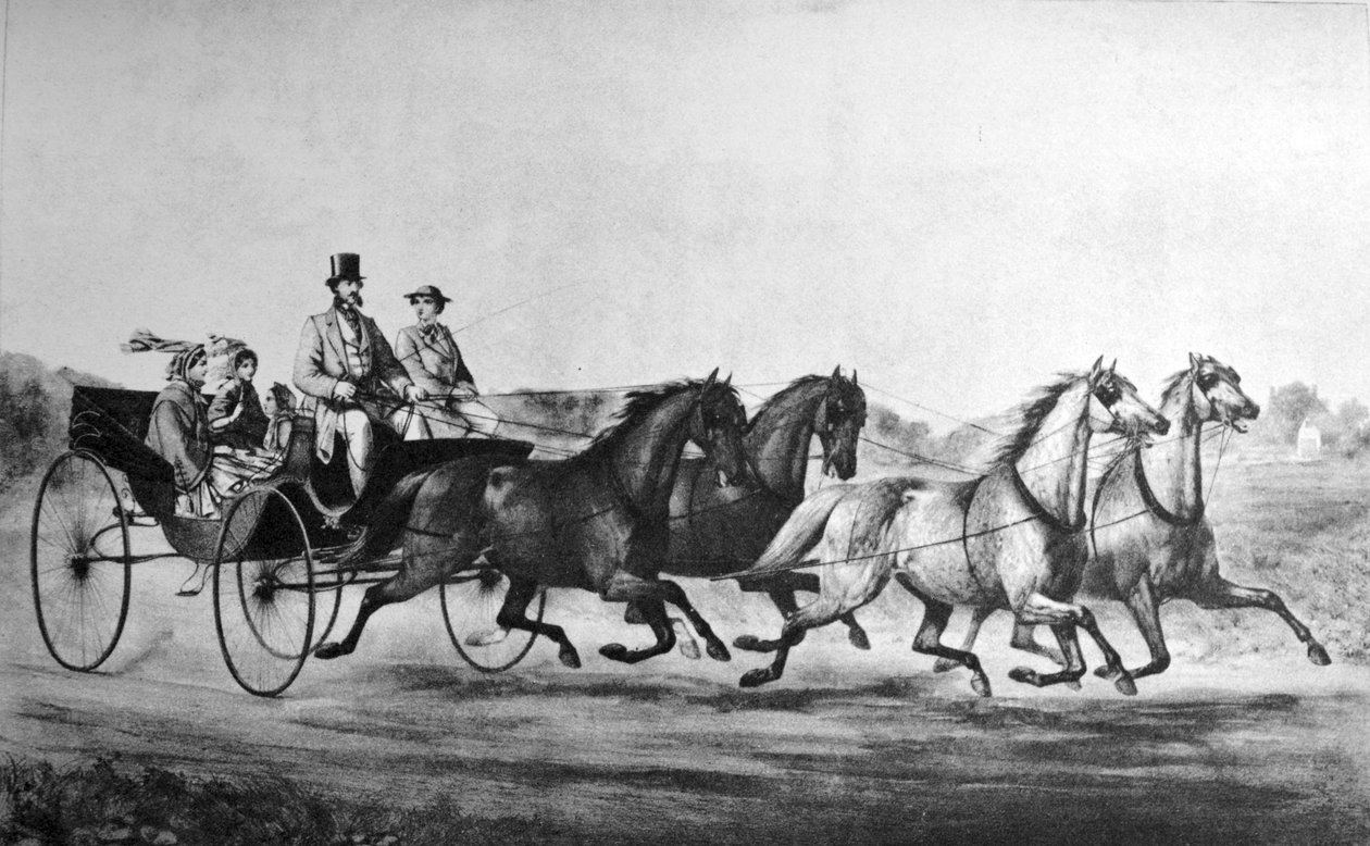 Currier＆Ives插图19世纪。 MINER，STEVENS＆CO，头等车厢和轻型货车 作者 N. and Ives，JM库里尔