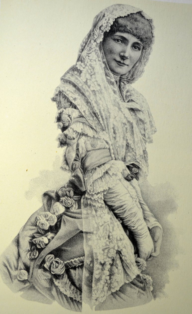 Currier＆Ives插图19世纪。莎拉伯恩哈特（女演员） 作者 N. and Ives，JM库里尔