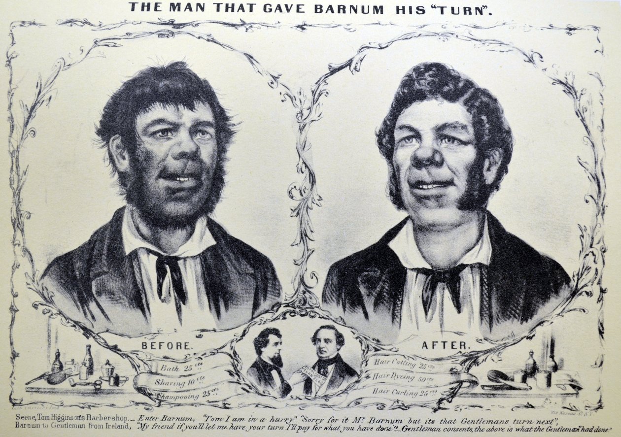 Currier＆Ives插图19世纪。那个让Barnum轮到他的男人 作者 N. and Ives，JM库里尔
