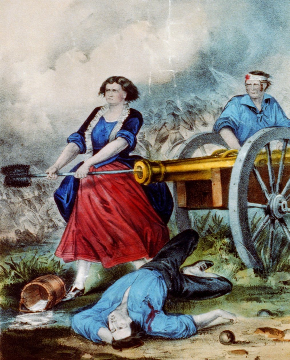 Molly Pitcher，1876年（彩色石版画） 作者 N. and Ives，JM库里尔