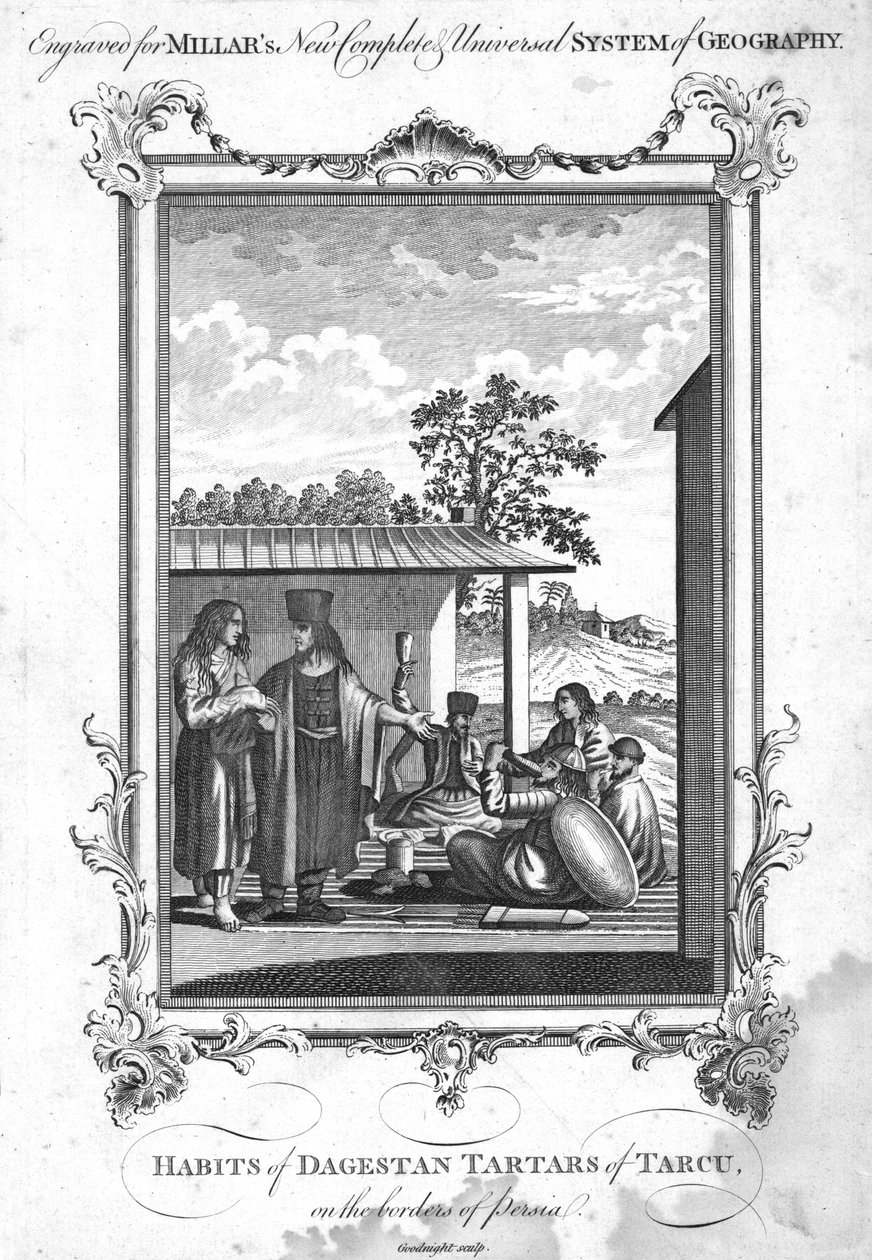 达吉斯坦人的习惯塔尔库（Tarcu）tar人，在波斯的边界上，1780年 作者 NC晚安