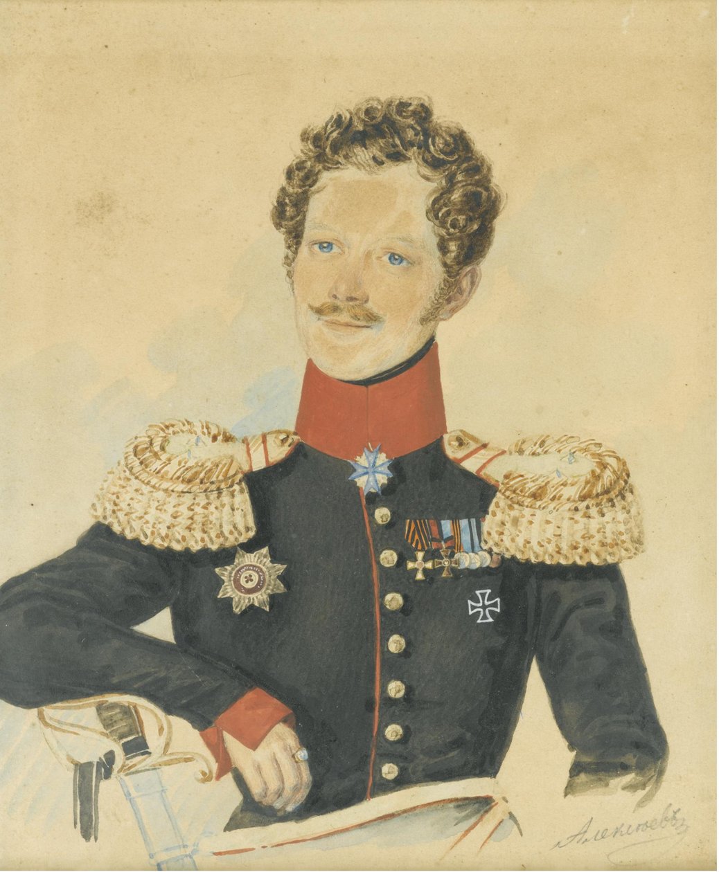 Yegor Fyodorovich Meiendorf肖像1794-1879 作者 NM阿列克谢耶夫
