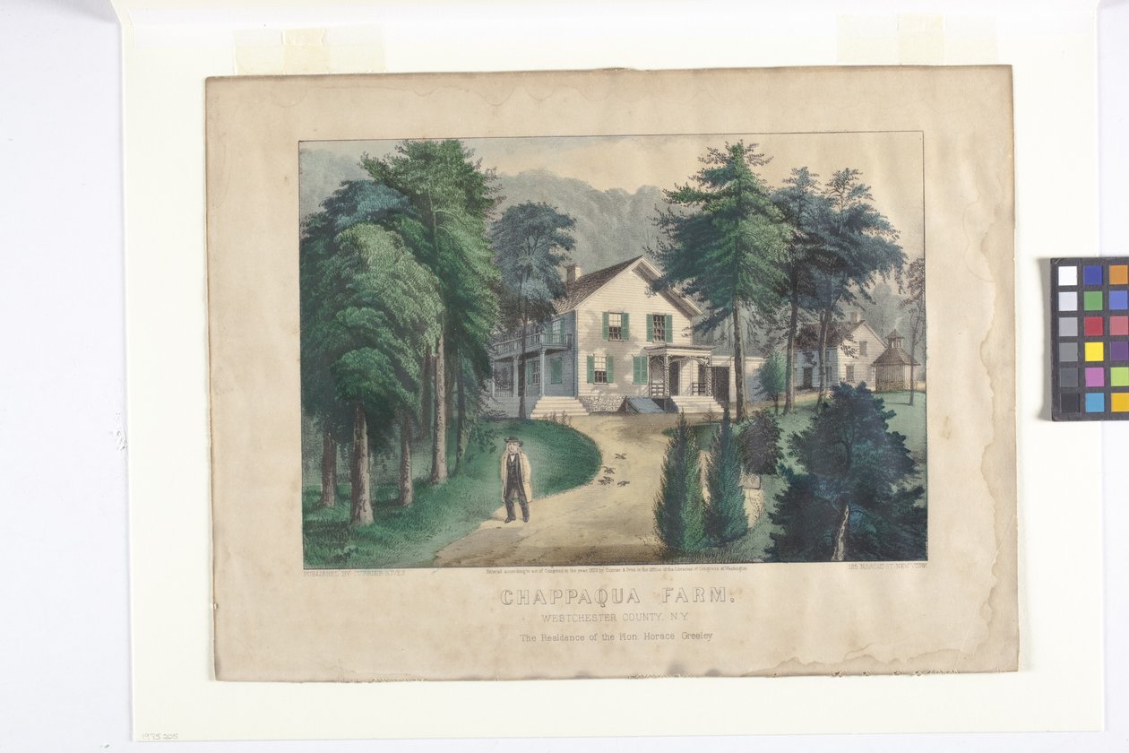 纽约州西切斯特县查帕夸农场（手绘石版画） 作者 N. 和 Ives JM (1824 95) 库里尔