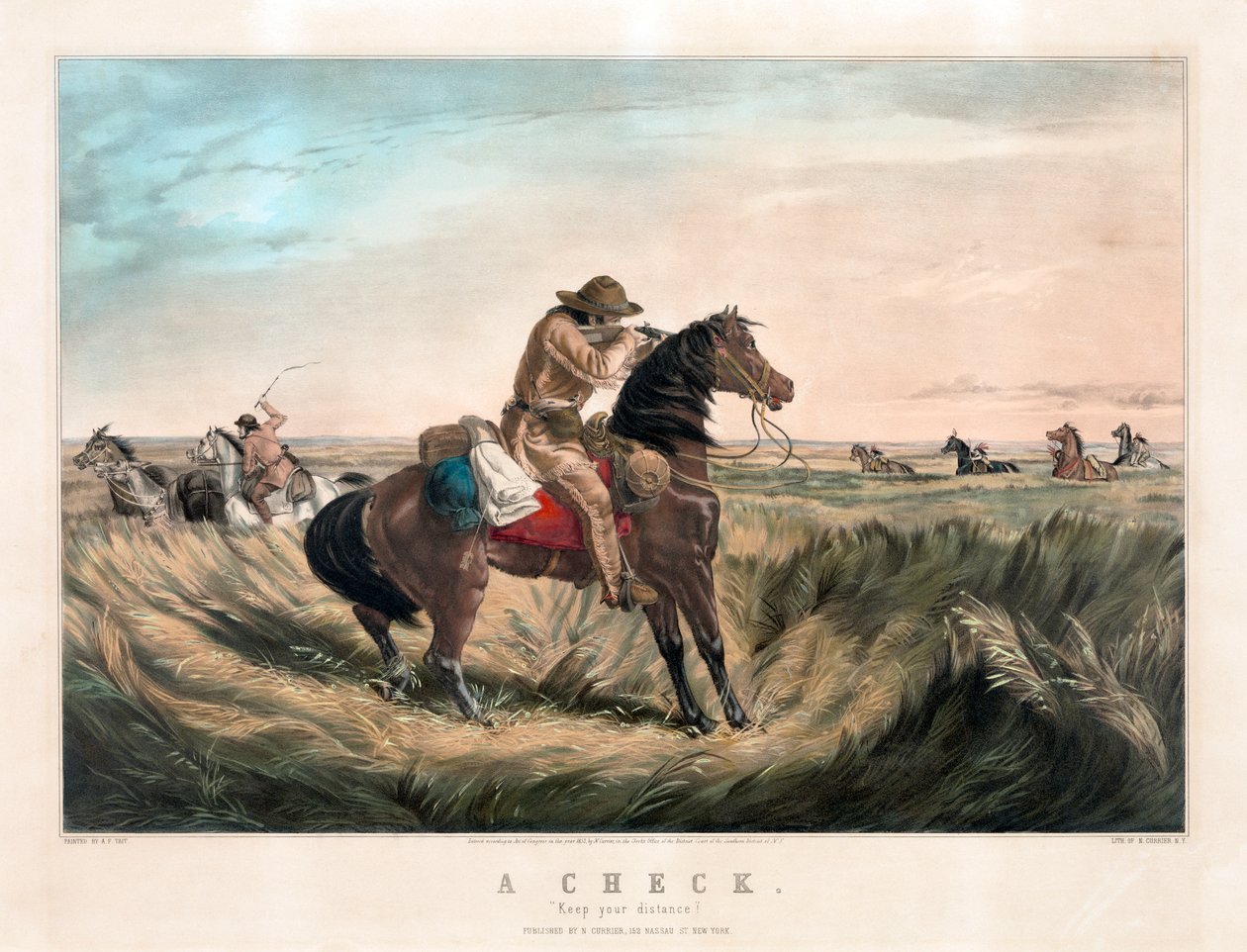 柯里尔与艾夫斯的《老西施》（Old West Sharpshooter）。 作者 库里尔和艾夫斯