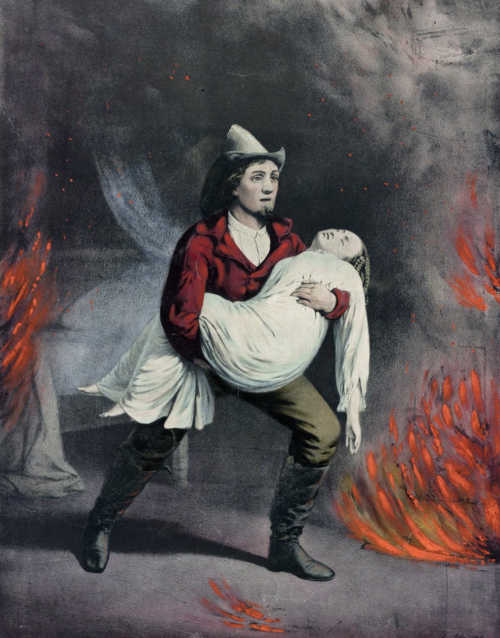 美国消防员 作者 N. Currier 和 Ives JM