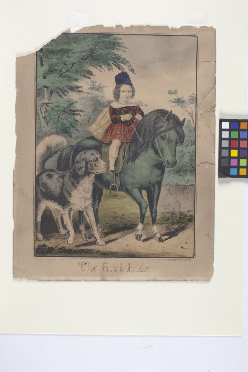 第一次骑行（手绘石版画） 作者 N. 和 Ives JM (1824 95) 库里尔