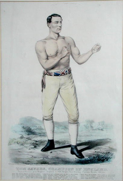 汤姆-赛尔斯（1826-65）的《英格兰冠军》，1860年出版（彩色平印）。 作者 库里尔和艾夫斯