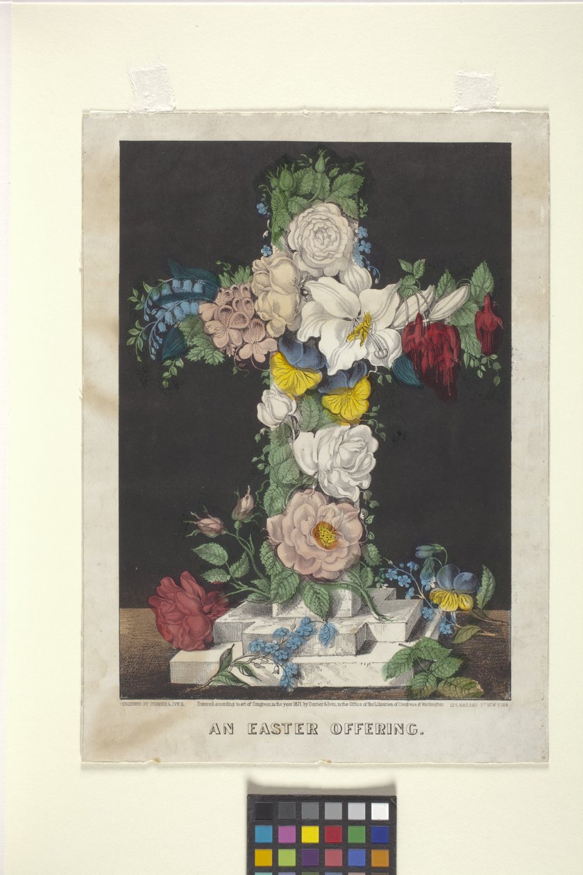 复活节献礼》（手绘石版画） 作者 N. 和 Ives JM (1824 95) 库里尔