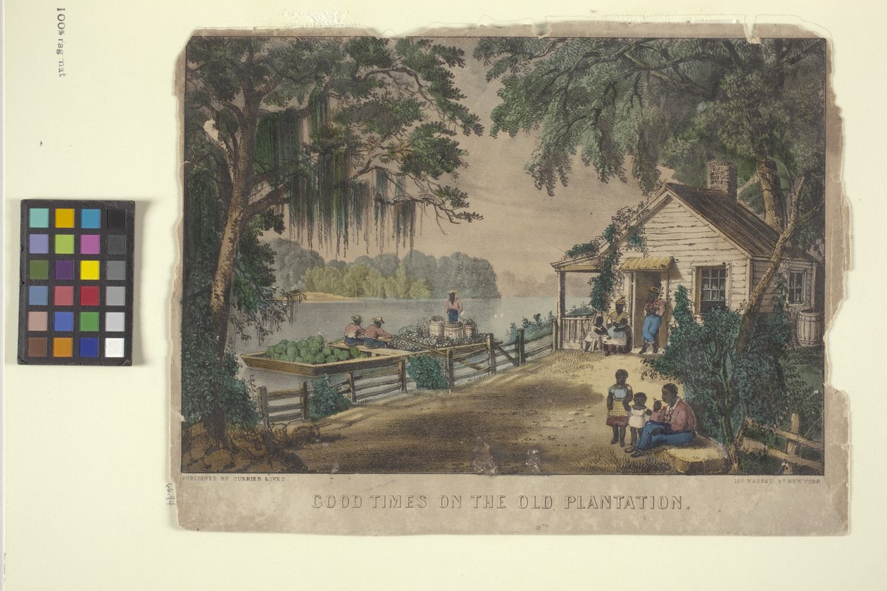 老种植园的美好时光》（手绘石版画） 作者 N. 和 Ives JM (1824 95) 库里尔